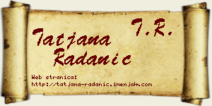 Tatjana Radanić vizit kartica